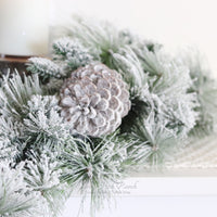 Snowy Frosted Pine and Cone Greenery Collection