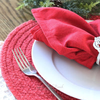 Placemat Essex Round Red