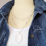 Kendra Clear Quartz Layered Pendant Necklace