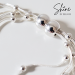 Kira 5 Strand Silver Station Necklace