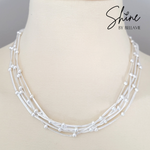 Kira 5 Strand Silver Station Necklace