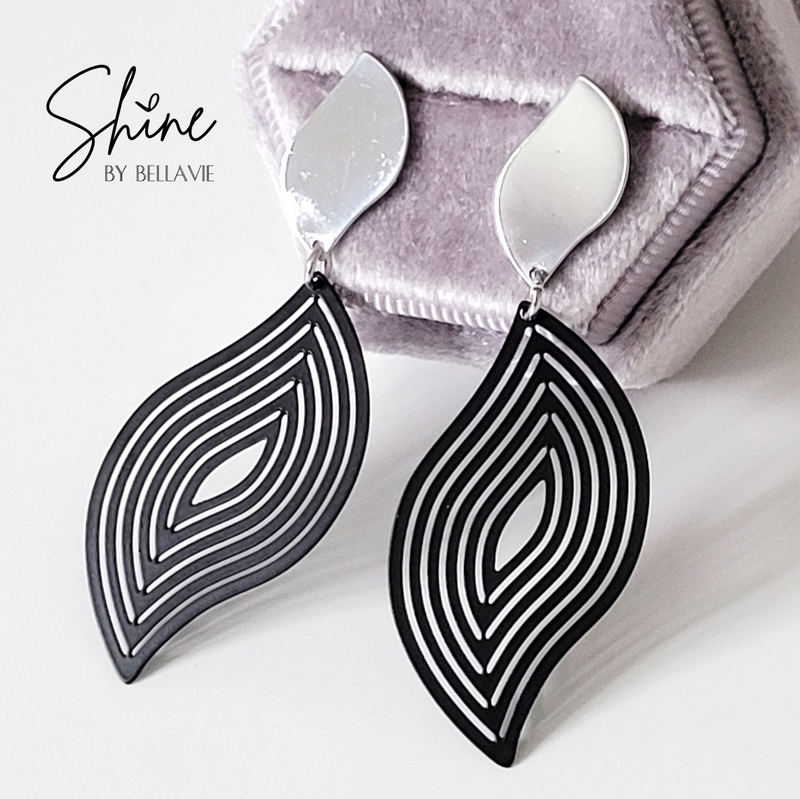 Krista Laser Cut Leaf Earrings