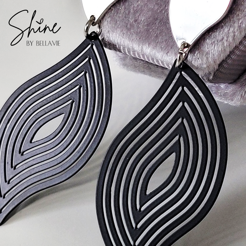 Krista Laser Cut Leaf Earrings